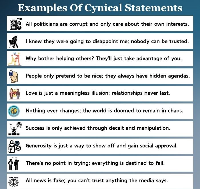 Examples Of Cynical Statements