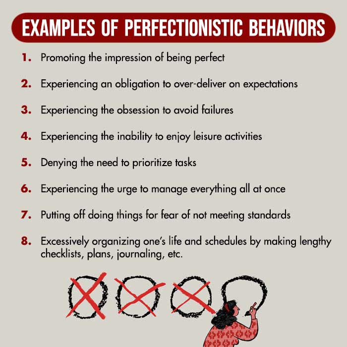 Examples of perfectionistic behaviors