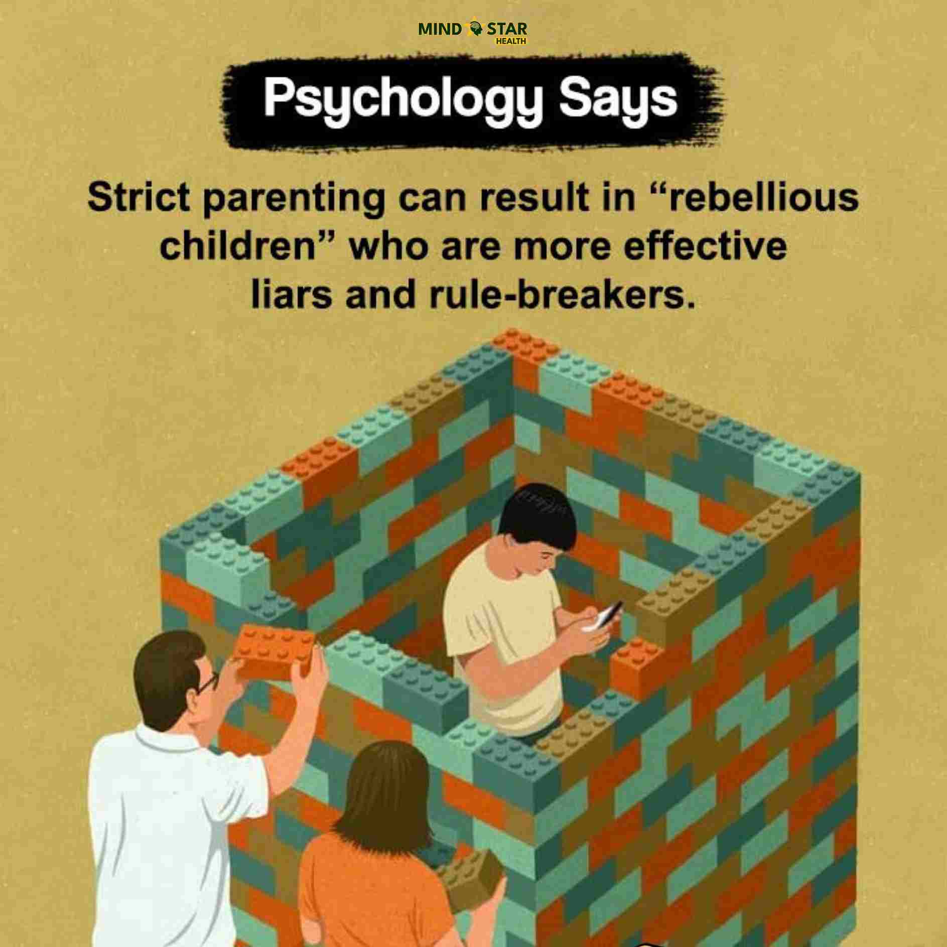 Strict parenting can result in “rebellious children”.